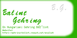 balint gehring business card